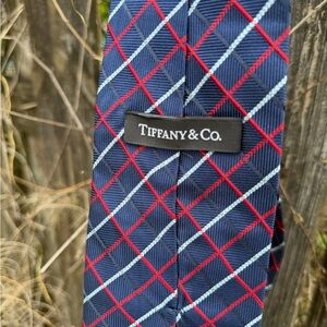 Tiffany & Co. Navy and Red Checkered Tie